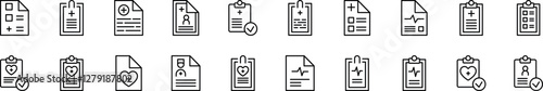 Doctor Prescription Related Line Icons for Web Sites, Books, Cards, Apps. Editable Stroke. Perfect for Web Sites, Books, Cards, Apps