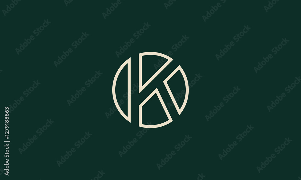 Letter K circle monogram logo design Letter K circle monogram logo design