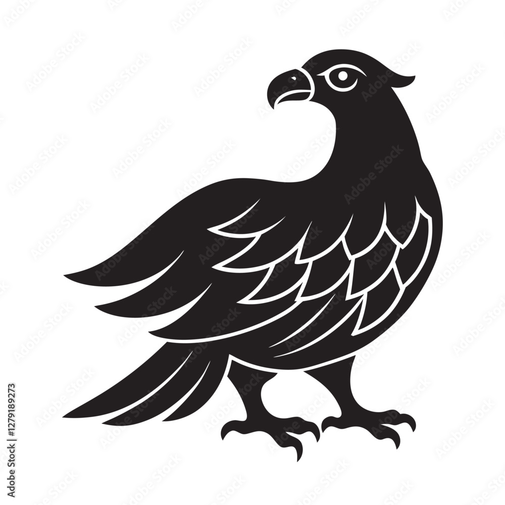 Mythical turul falcon silhouette, royalty free stock art and symbolic imagery Mythical turul falcon silhouette, royalty free stock art and symbolic imagery