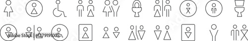 Toilet Related Icon Set. Editable Stroke. Perfect for Web Sites, Books, Cards, Apps