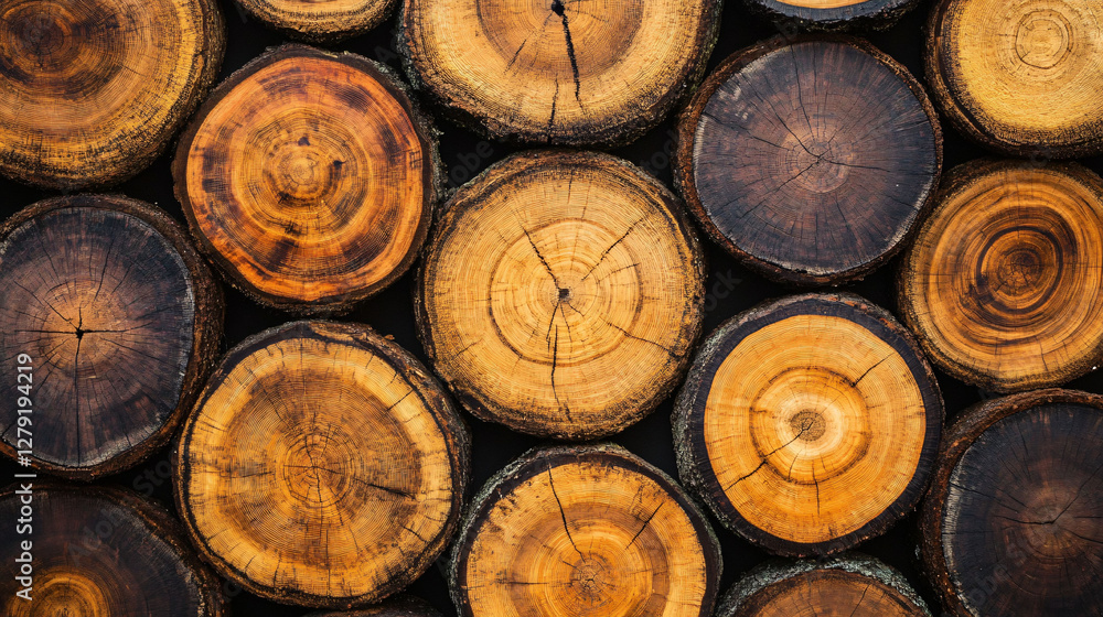 Wooden Logs Displaying Natural Patterns in Different Colors Wooden Logs Displaying Natural Patterns in Different Colors