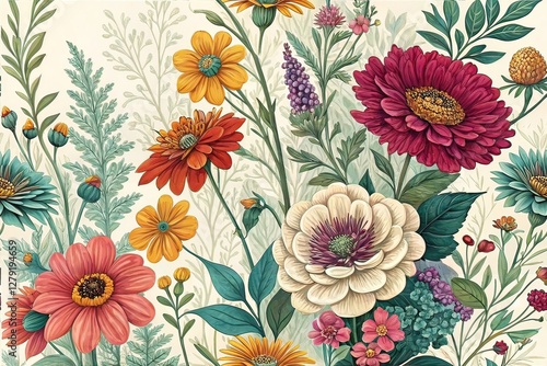 Wallpaper Mural Floral Pattern Backgrounds for Design, Creative Floral Backdrop, Artistic Floral Patterns Torontodigital.ca