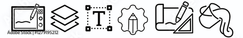 Set outline icons related to creative thinking. Linear icon collection. Editable stroke. Vector illustration