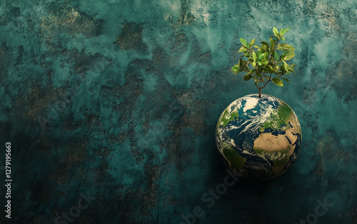 Sustainable Earth with Growing Green Plant
