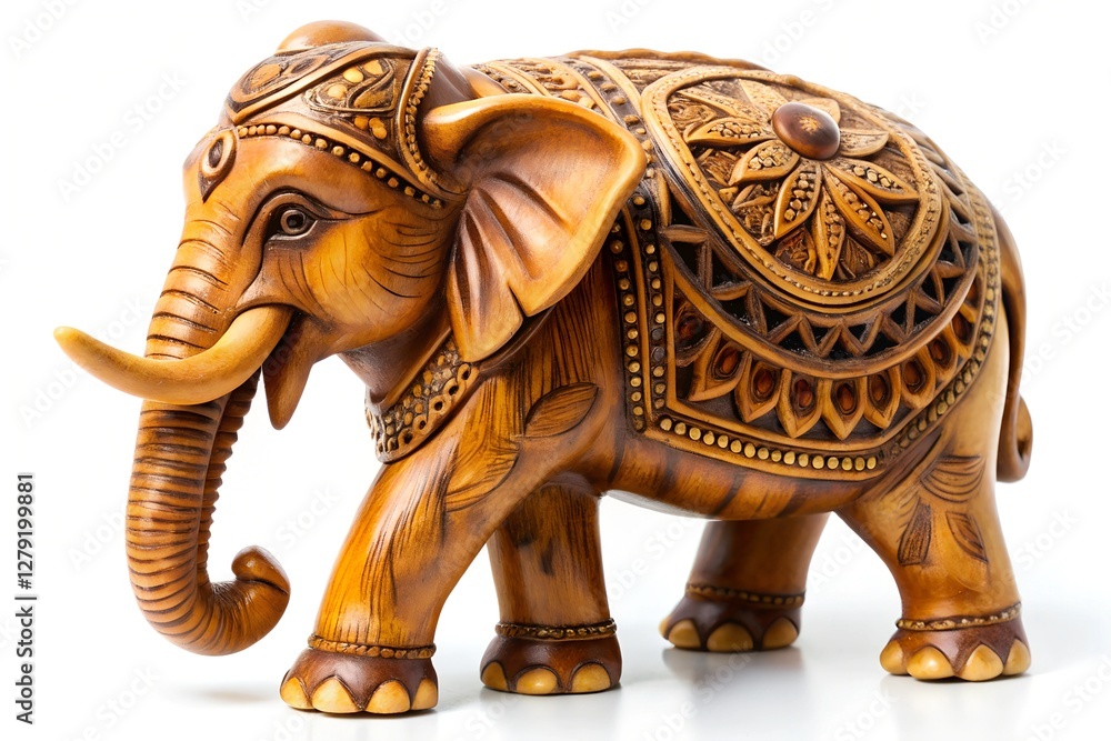 Obraz premium Hand-Carved Elephant Figurine 