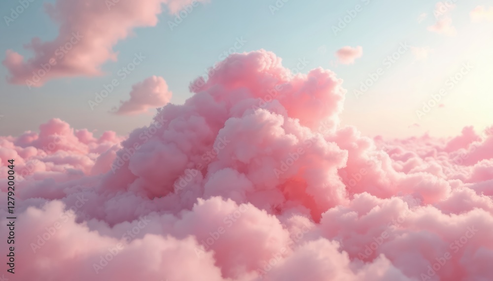 Scenic pastel pink cloudscape. Soft fluffy clouds on blue sky background. Cotton candy clouds texture. Romantic dreamy scene. Sunrise, sunset sky overlay. Ethereal heavenly landscape. Good weather Scenic pastel pink cloudscape. Soft fluffy clouds on blue sky background. Cotton candy clouds texture. Romantic dreamy scene. Sunrise, sunset sky overlay. Ethereal heavenly landscape. Good weather