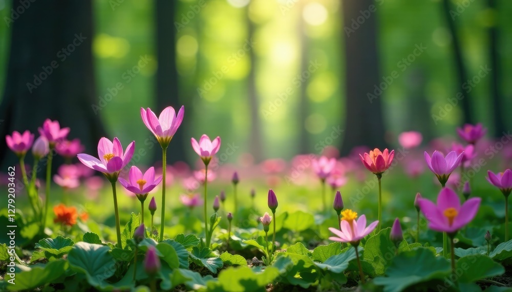 Obraz premium Holunder flowers blooming in a forest clearing, forest clearing, holunder