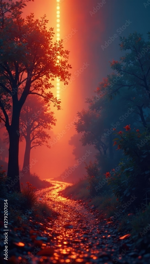 Softly glowing hues blend with darkening shadows, deep, oil paint Softly glowing hues blend with darkening shadows, deep, oil paint