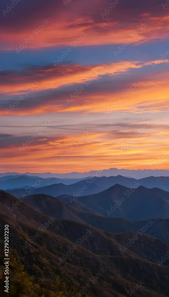 Majestic Mountain Sunset Panorama Majestic Mountain Sunset Panorama