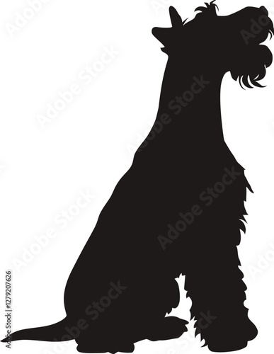 Airedale Terrier Dog, Silhouette