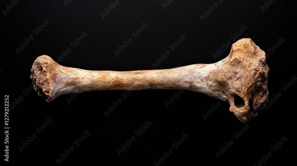 Isolated Long Bone Against Black Background. Potential Use Educational, medical or scientific illustration Isolated Long Bone Against Black Background. Potential Use Educational, medical or scientific illustration