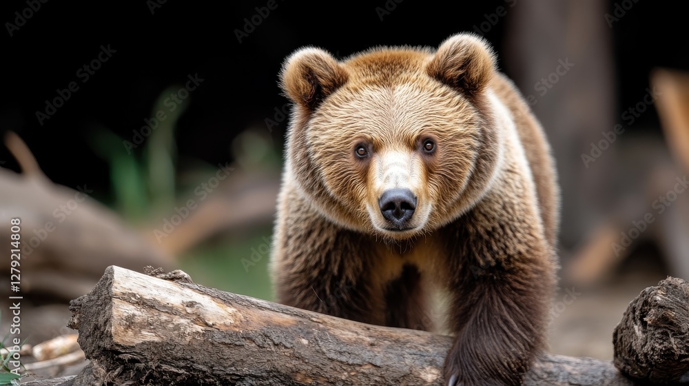 Majestic Kamchatka bear gazes curiously with an elegant pose Majestic Kamchatka bear gazes curiously with an elegant pose