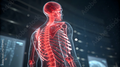 3D Medical Illustration of the Human Spine