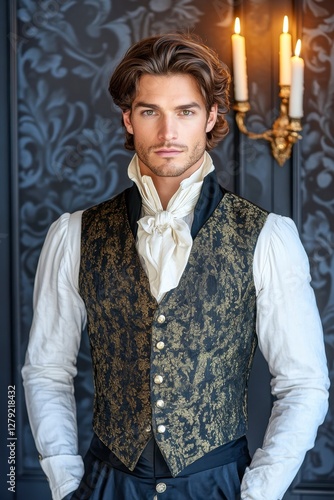 Portrait of a Man in a Gold and Black Brocade Waistcoat