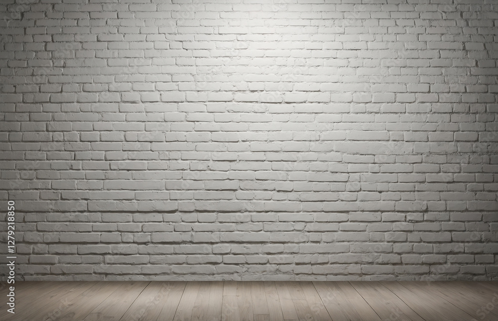 Fototapeta premium White brick wall with a subtle texture, soft lighting, clean background