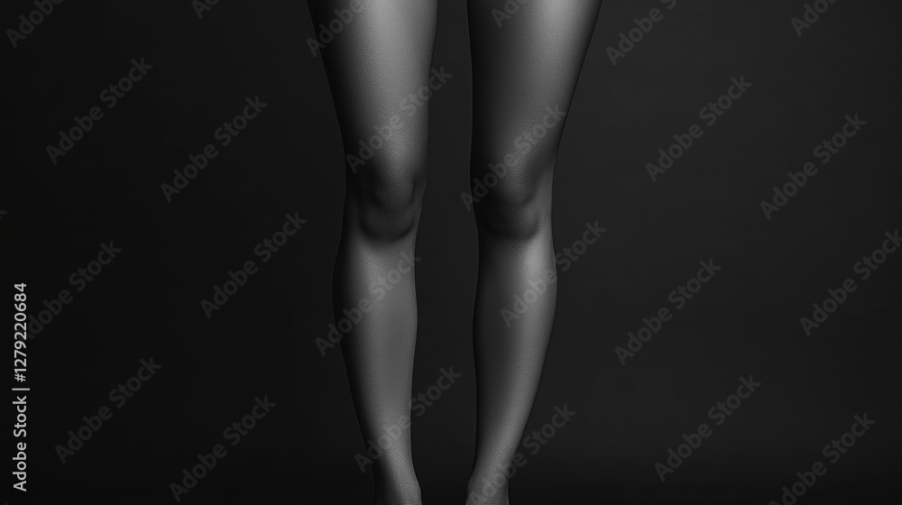 Fototapeta premium Minimalist Side View of Thin Body in Monochrome Color Scheme Highlighting Modern Aesthetic Features in a Gigapixel Format