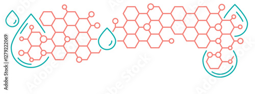 Collagen line web banner. Connective tissue protein.