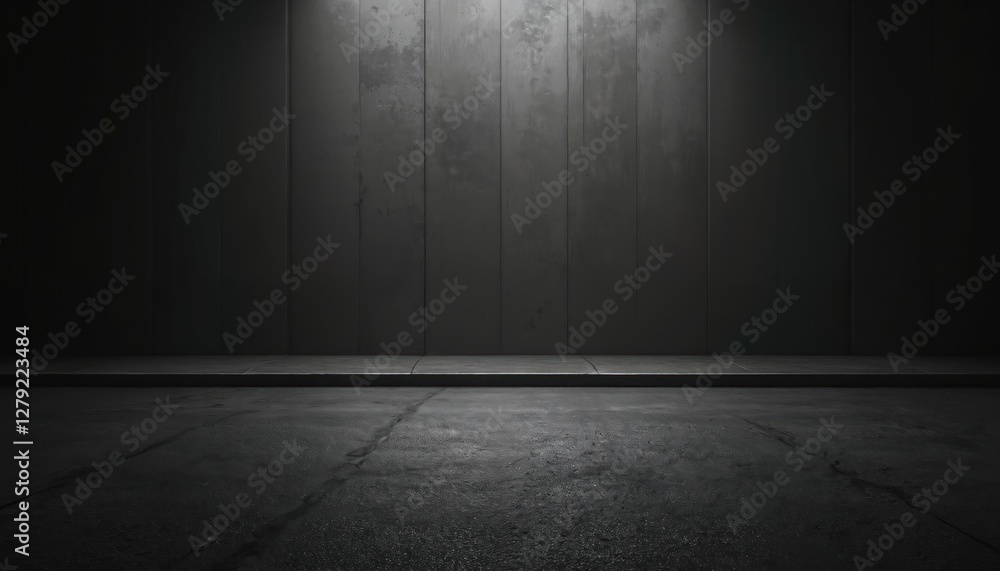 Black asphalt road with empty street, studio room interior texture. Dark scene, concrete floor. Abstract night background, modern space, old wall concept for product display or horror mood. Black asphalt road with empty street, studio room interior texture. Dark scene, concrete floor. Abstract night background, modern space, old wall concept for product display or horror mood.