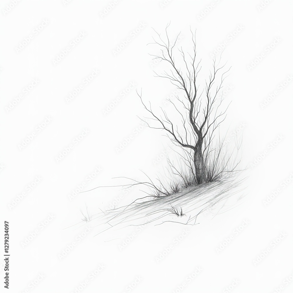 Fototapeta premium Colorful Pencil Sketch Mockup - Digital Art