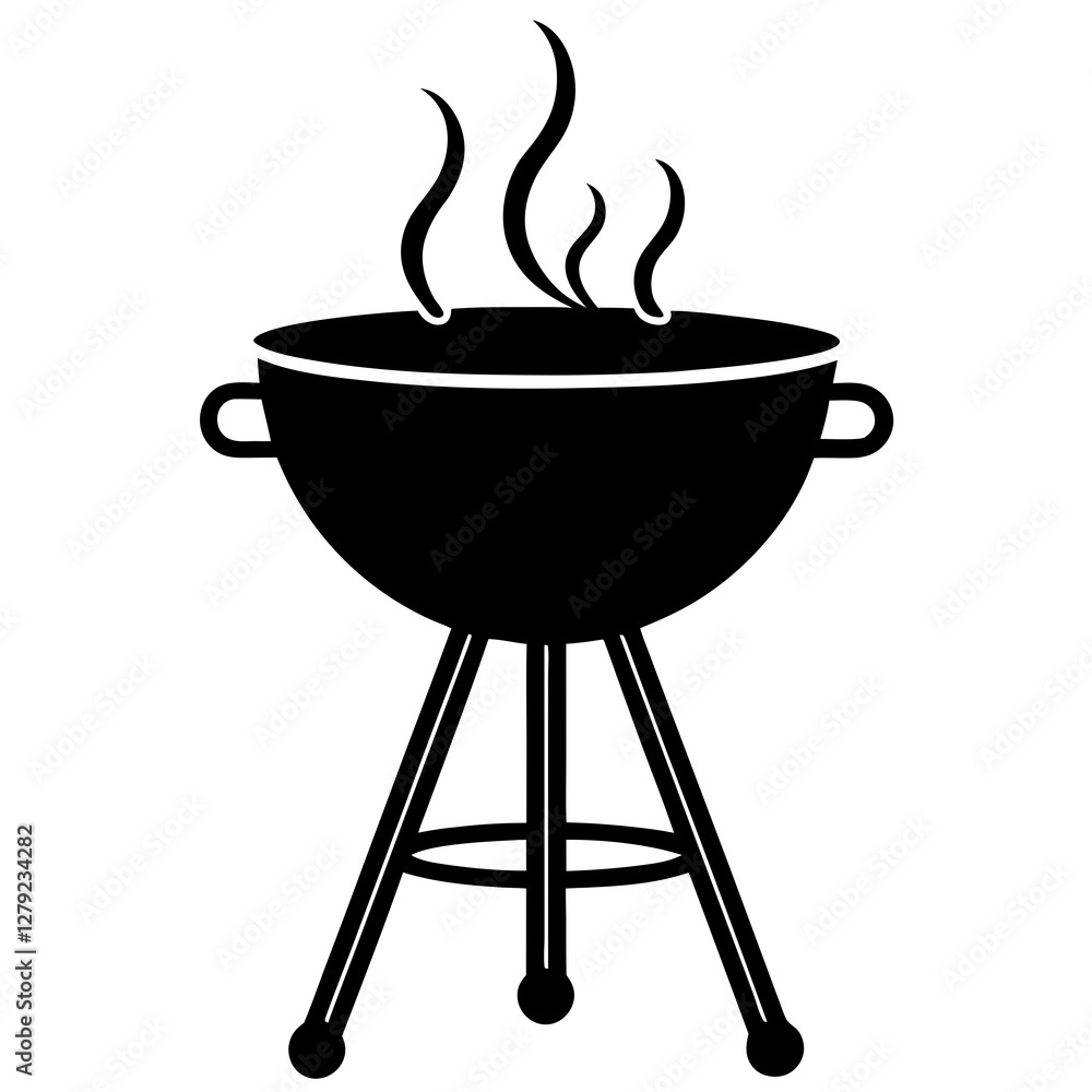 cooking surface sillouette, minimalistic legs, and gentle heat waves rising cooking surface sillouette, minimalistic legs, and gentle heat waves rising