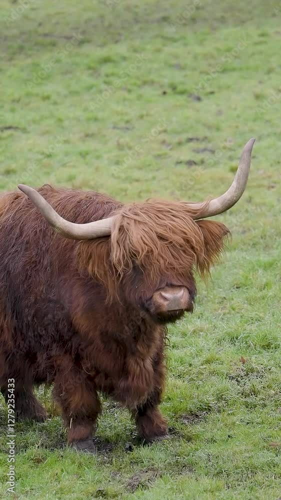 Vertical Video of a Highland Cattle Vertical Video of a Highland Cattle