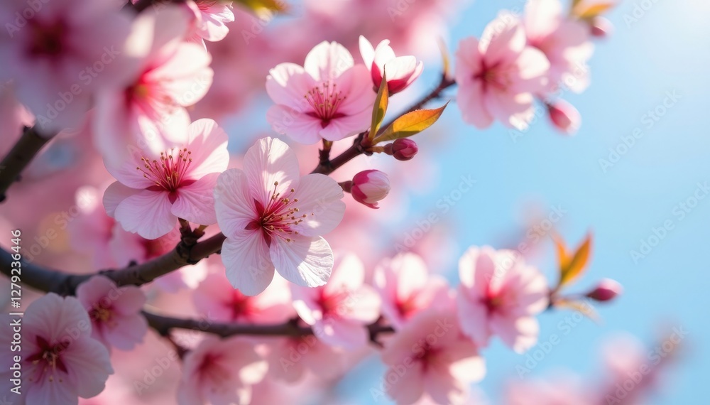 Obraz premium Higan cherry blossoms sway gently in the breeze, cherry blossoms, tree, blossoming