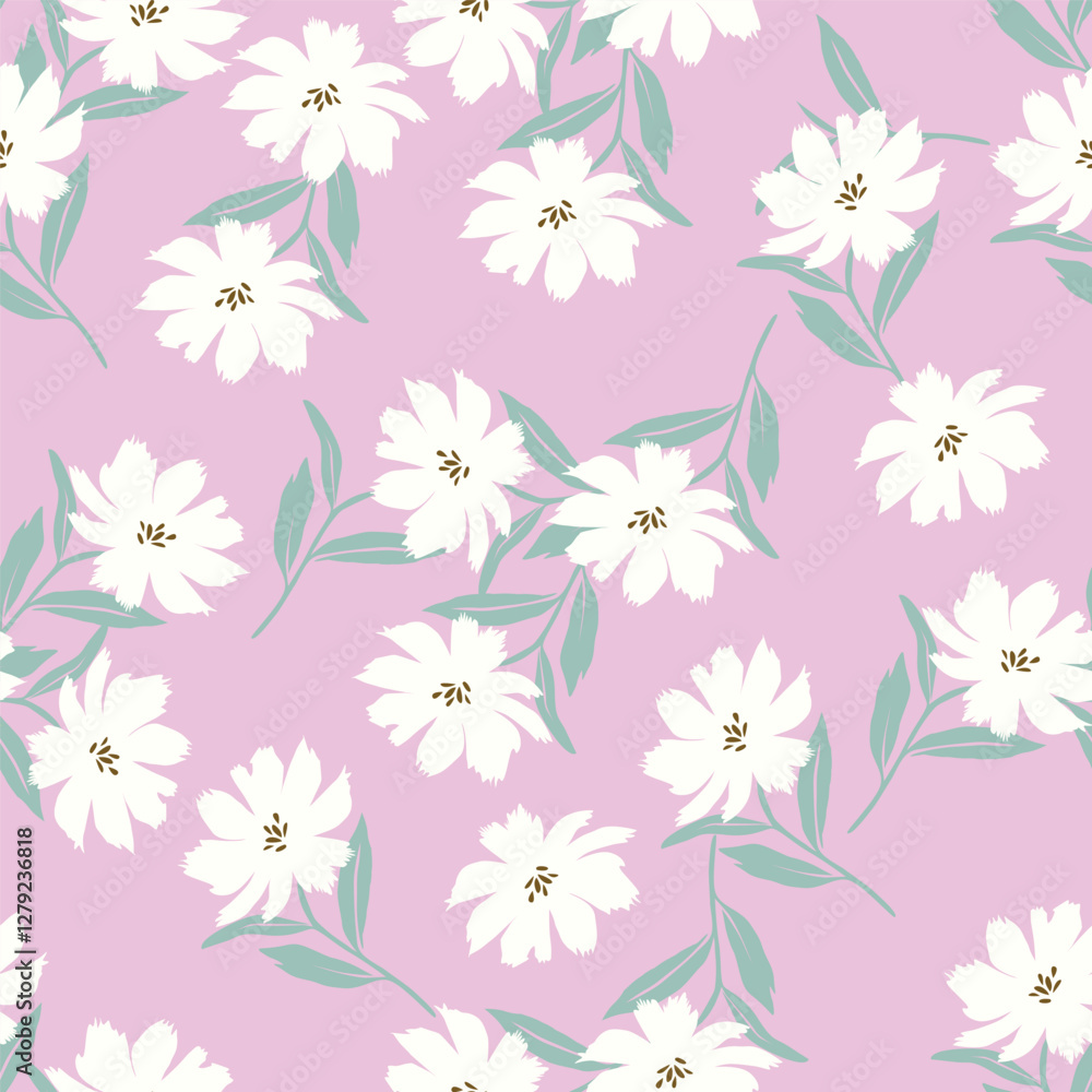 botanical floral vector seamless pattern with roses herbs and leaves big set background with flowers botanical floral vector seamless pattern with roses herbs and leaves big set background with flowers