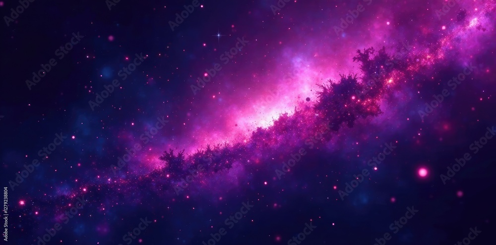 Purple stardust scattering across the universe, cosmic rays, nebulas in space, twinkling stars Purple stardust scattering across the universe, cosmic rays, nebulas in space, twinkling stars