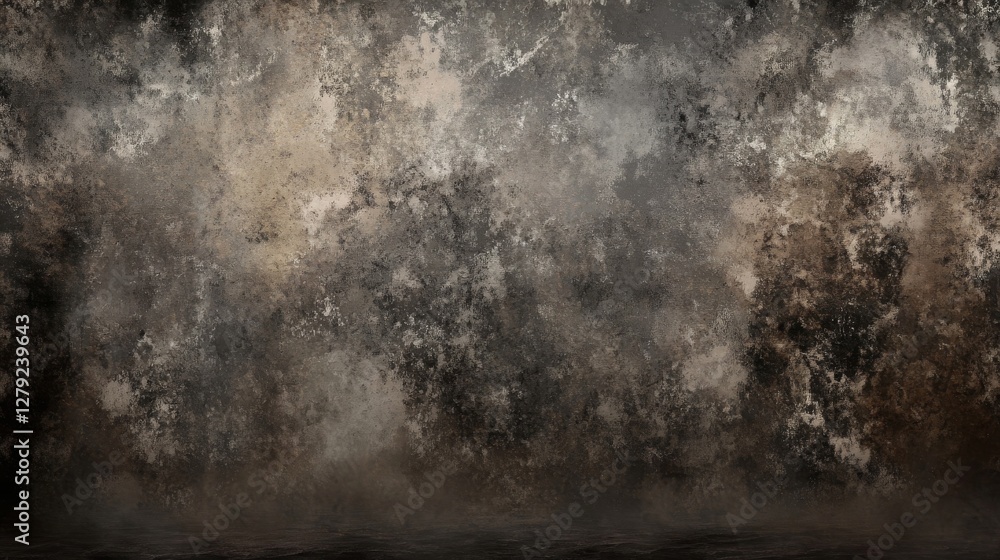 Fototapeta premium Dark Textured Background: Abstract Grunge Wall