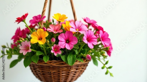 Wallpaper Mural Hanging Basket Flowers Close-up, Detailed Burst of Color Torontodigital.ca