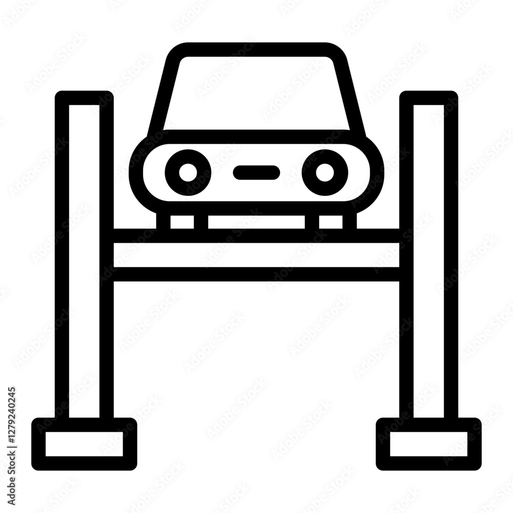 Car Lifter Vector Line Icon Design Car Lifter Vector Line Icon Design