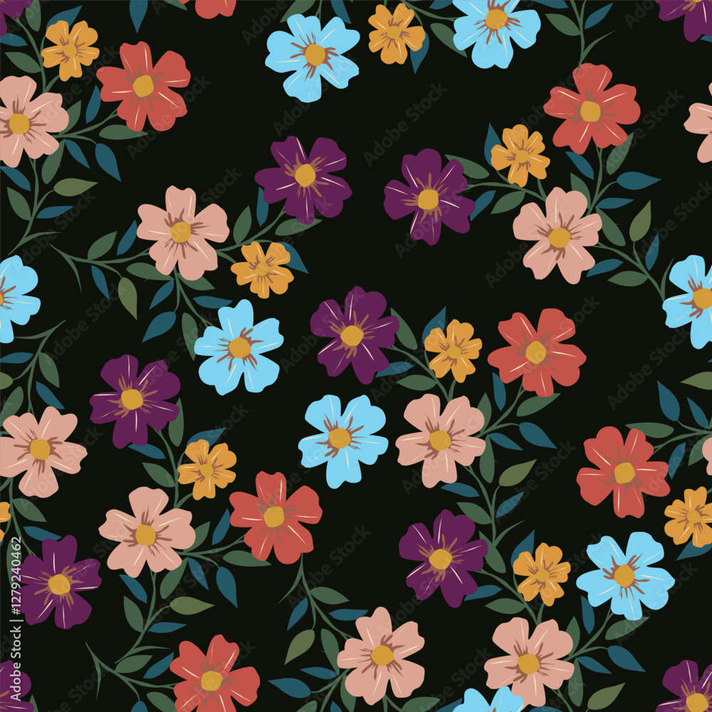 custom made wallpaper toronto digitalbotanical floral vector seamless pattern with roses herbs and leaves big set background with flowers