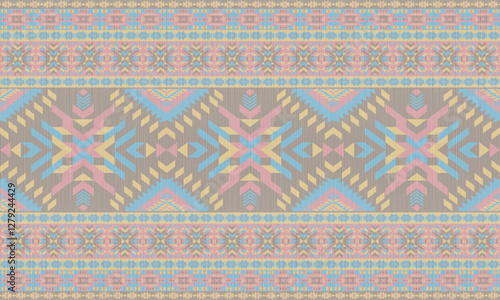American tribal ethnic native pattern.Traditional Navajo,Aztec,Apache,Southwest and Mexican style fabric pattern.Abstract vector motif pattern.For fabric,clothing,blanket,carpet,woven,wrap,decoration.