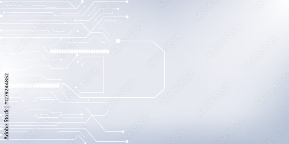 Gray and white technology background image Line design for communication connections in digital systems Hi-tech technology pattern Gray and white technology background image Line design for communication connections in digital systems Hi-tech technology pattern