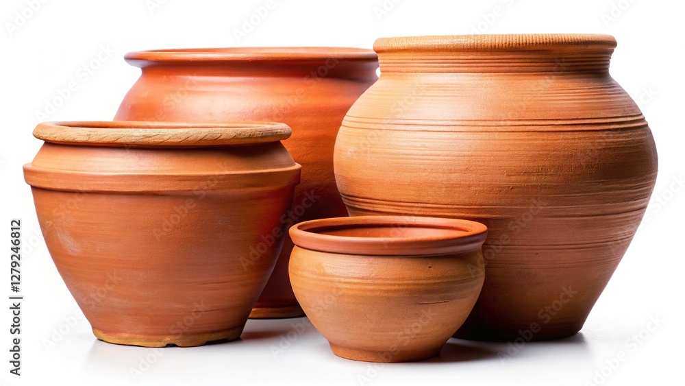Stylish terracotta pots, ready for display. Stylish terracotta pots, ready for display.