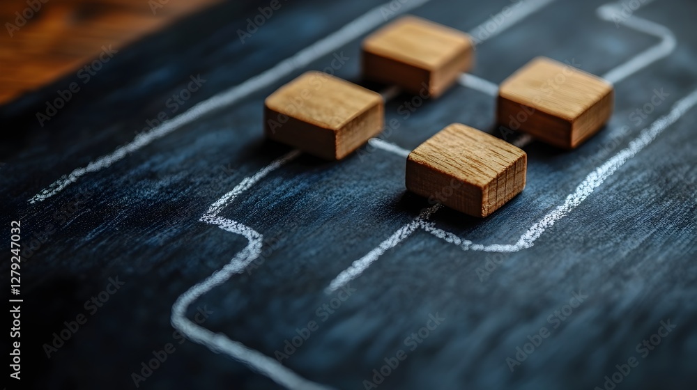 Minimalist Business Strategy Plan on Chalkboard,Creative Conceptual Diagram Sketch Minimalist Business Strategy Plan on Chalkboard,Creative Conceptual Diagram Sketch