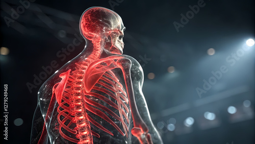 3D Medical Illustration of the Human Spine
