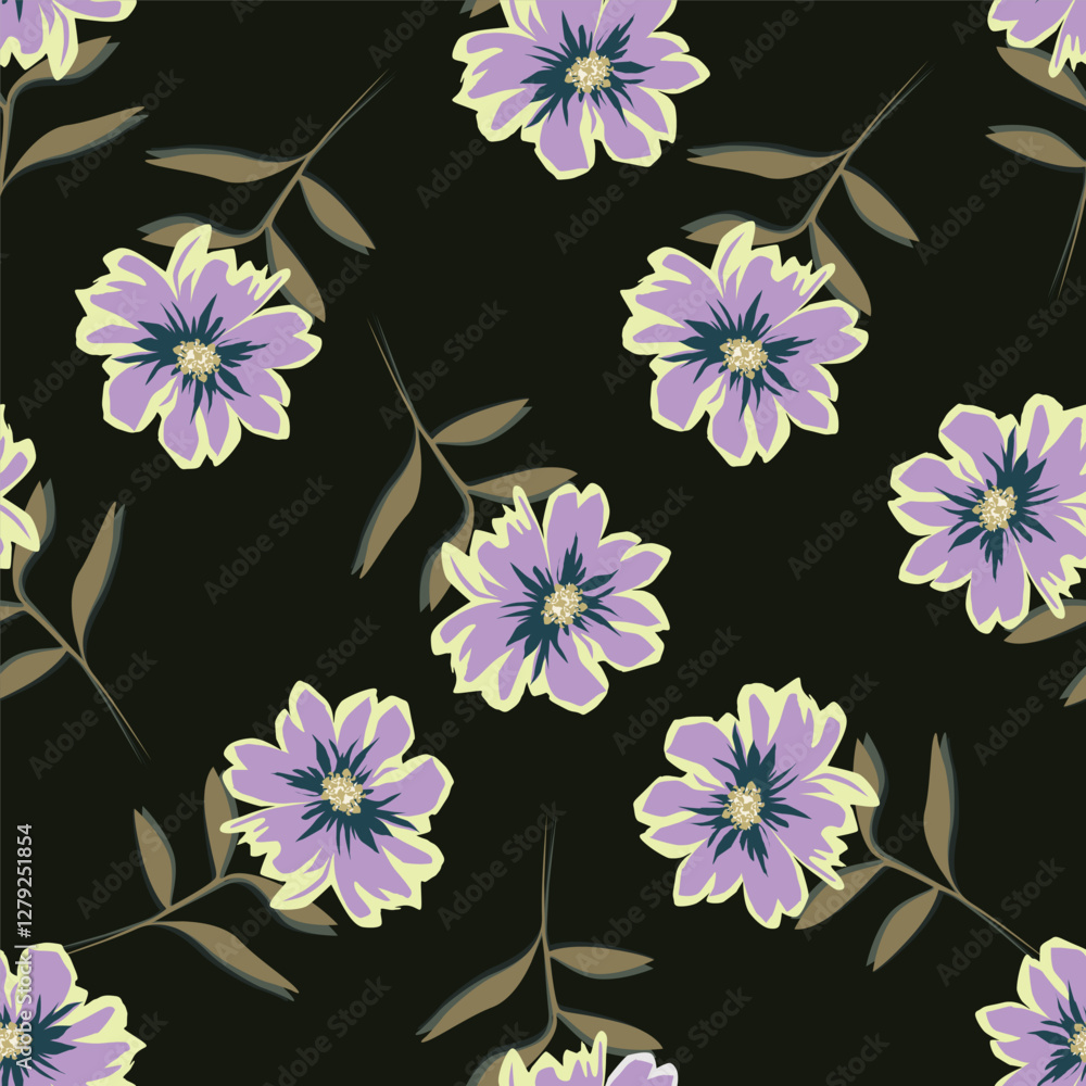 botanical floral vector seamless pattern with roses herbs and leaves big set background with flowers botanical floral vector seamless pattern with roses herbs and leaves big set background with flowers