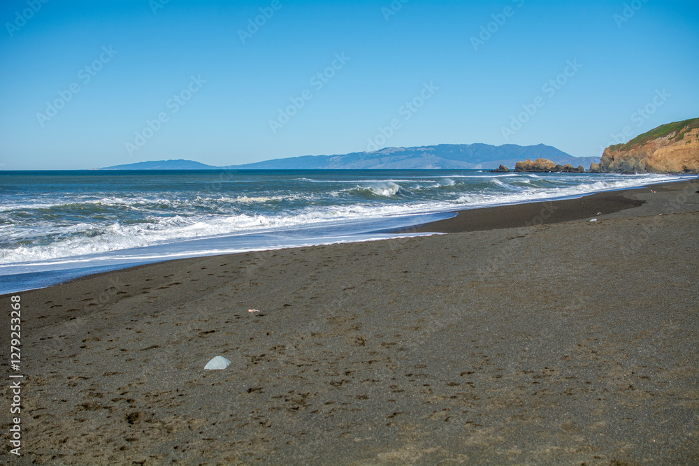 Coast of the Pacific Ocean, California in the USA.