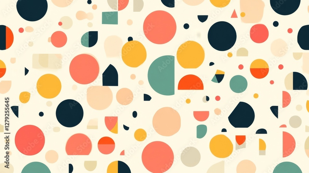 Fototapeta premium Abstract Geometric Pattern: Vibrant Circles and Shapes