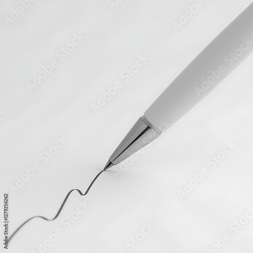 Ballpoint pen signing document - elegant close-up of handwriting