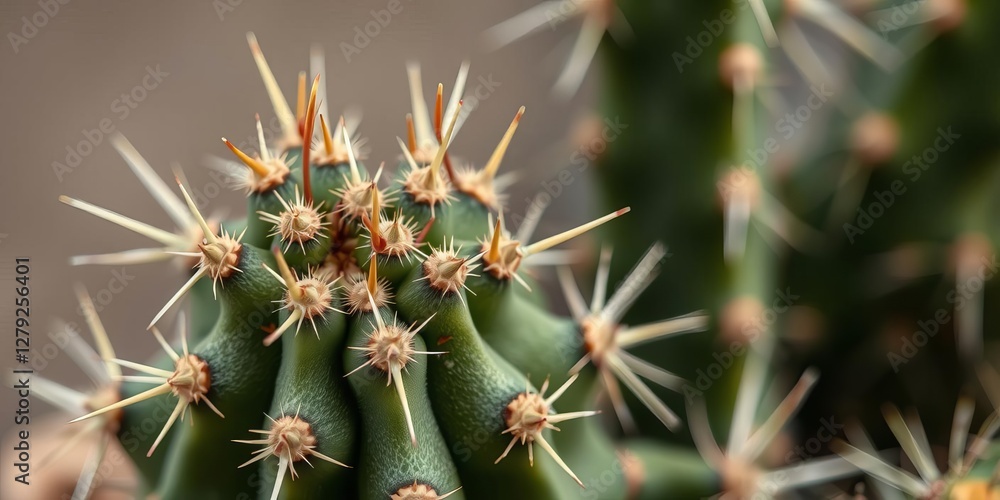 Close up shot of a prickly cactus, botanical, prickly, cactus Close up shot of a prickly cactus, botanical, prickly, cactus