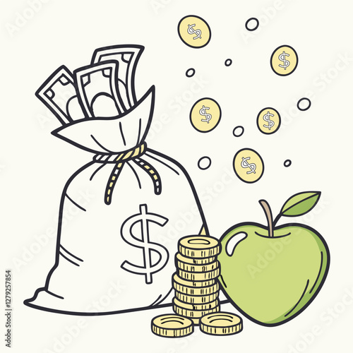 money bag with coins