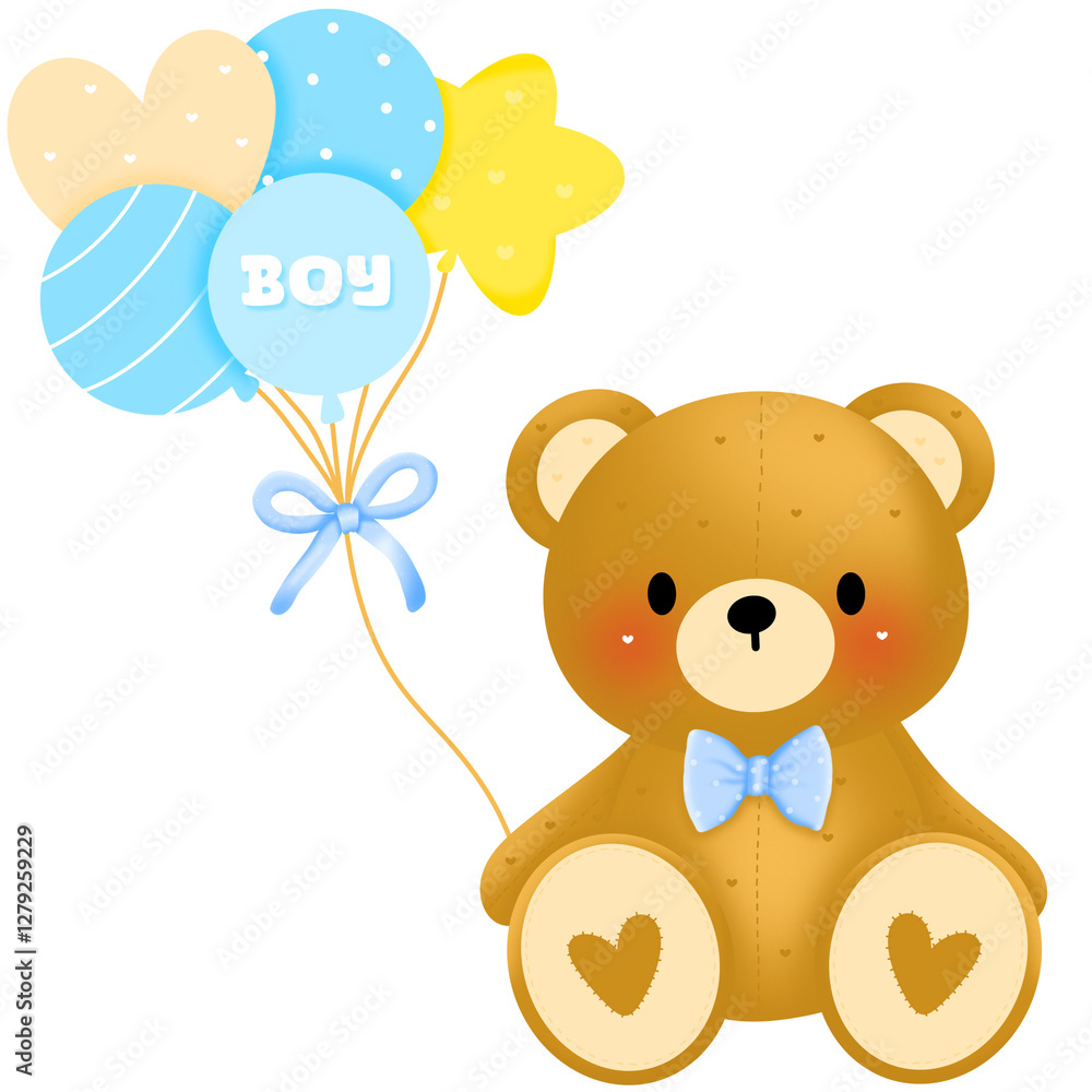 Fototapeta premium Baby boy, it’s a boy,Baby Bear 