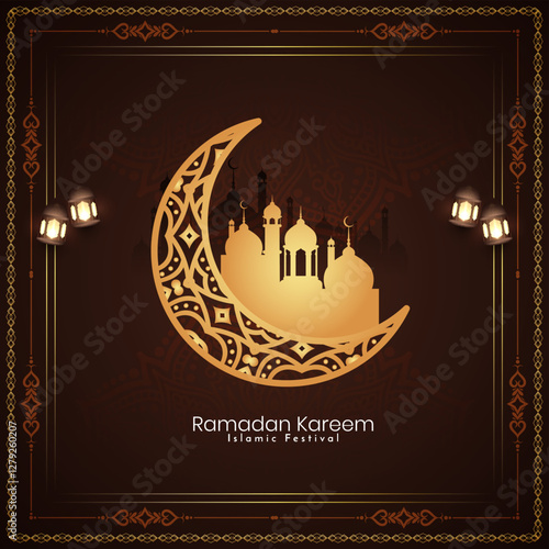 Artistic Ramadan Kareem religious Islamic festival background