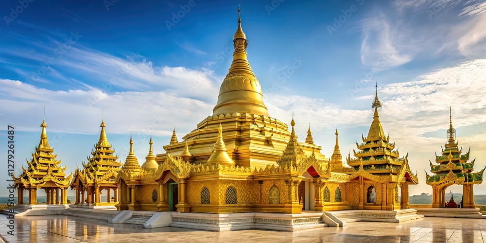 Fototapeta premium Minimalist AI Photo: Cook Dover Pagoda, Myanmar Sculpture