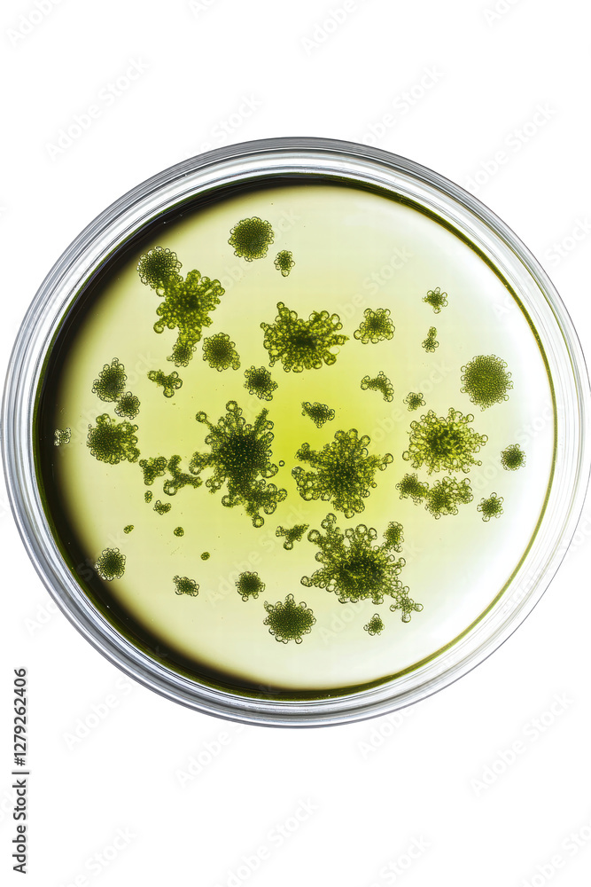 Isolated Petri Dish with Light Colonies Isolated Petri Dish with Light Colonies