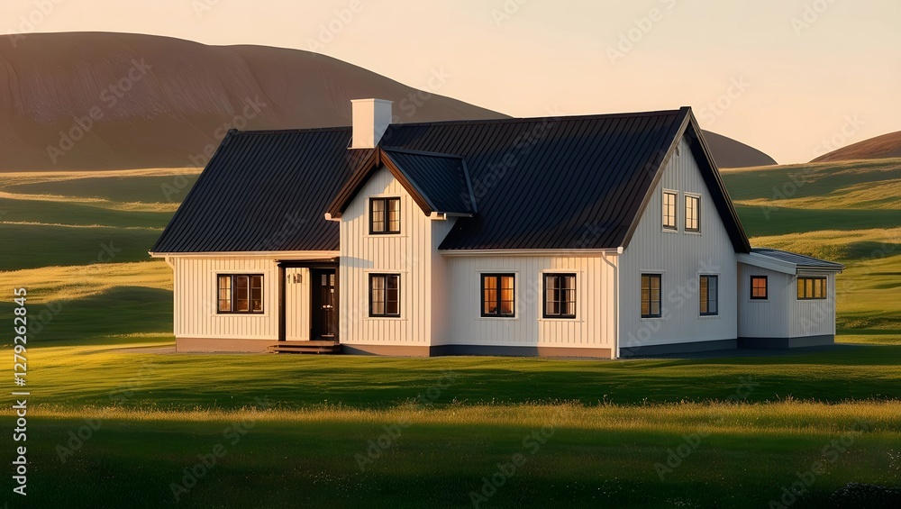 Golden Light on a Norwegian House – Midnight Sun Beauty Golden Light on a Norwegian House – Midnight Sun Beauty