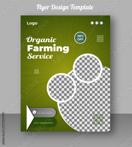 Organic farming and garden flyer design template