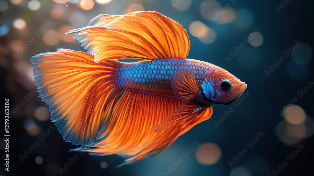 Fish wallpaper showcasing elegant betta fish with flowing fins in rich jewel tones Fish wallpaper showcasing elegant betta fish with flowing fins in rich jewel tones